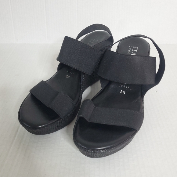 Italian Shoemakers Womens Wedge Straps Sandals Size 8.5 Resort Casual Minimalist - Picture 1 of 11